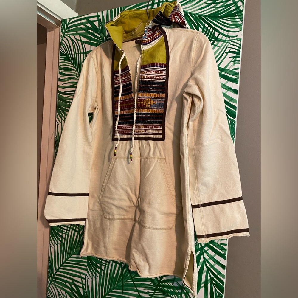 Lucky brand Embroidered tunic hoodie size small